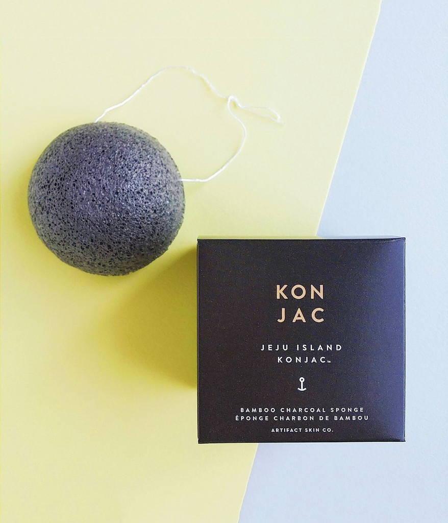 Jeju Island Bamboo Charcoal Konjac Facial Sponge