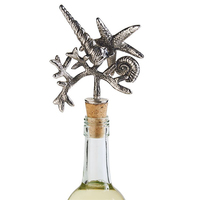 Coral and starfish wine bottle stopper