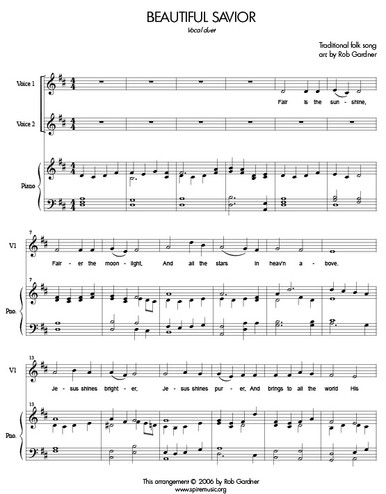 beautiful savior spire music here as in heaven sheet music