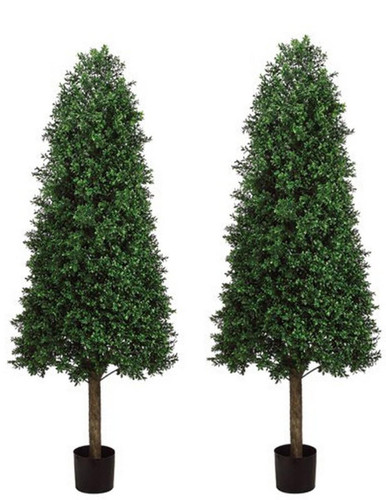 two 68 inch outdoor artificial boxwood cone topiary trees two 68 inch outdoor artificial boxwood cone topiary trees