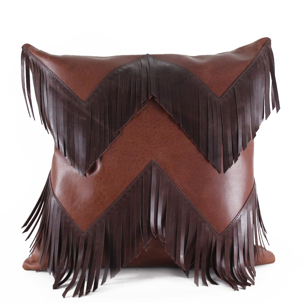 Leather Fringe Pillow Pfeifer Studio