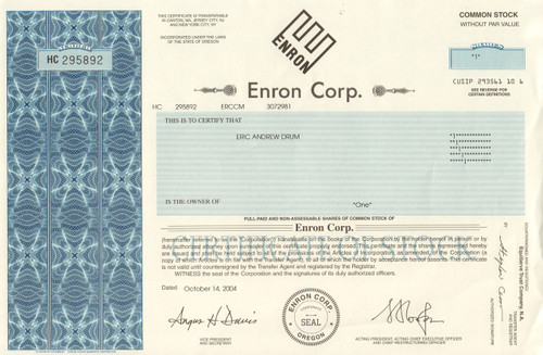 Essays on the enron scandal