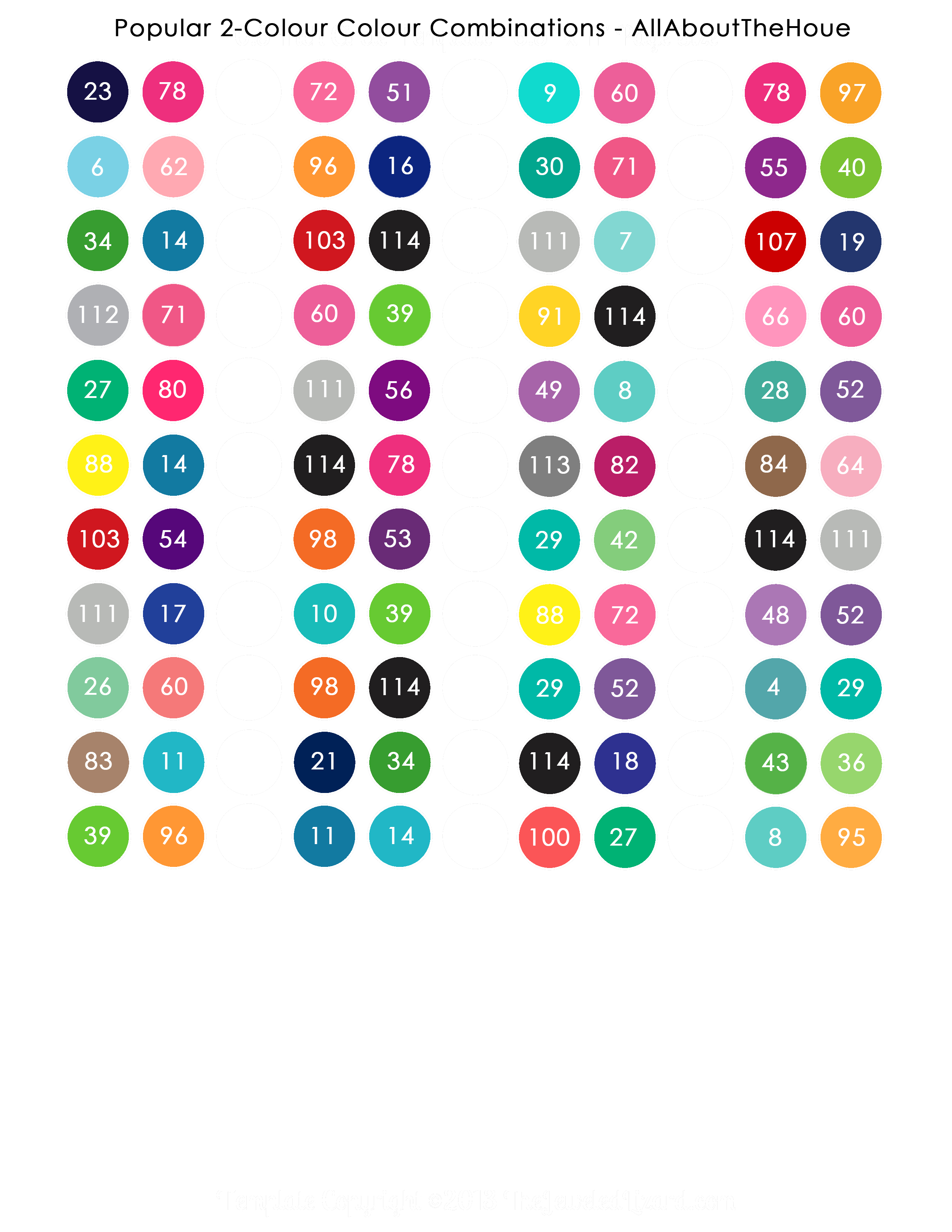 personalisation - pattern, font & colour charts personalisation - pattern, font & colour charts