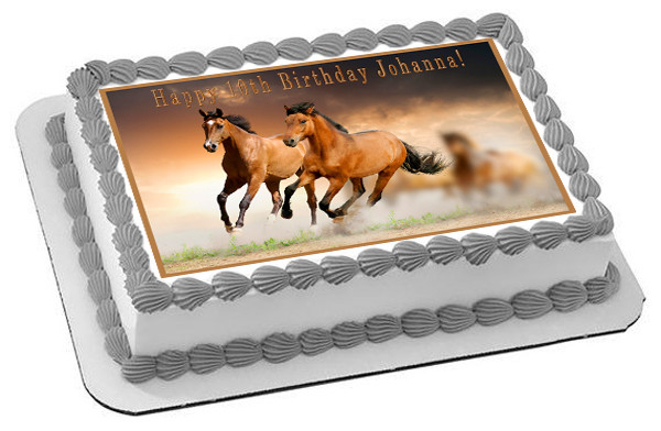Horses Edible Birthday Cake Topper