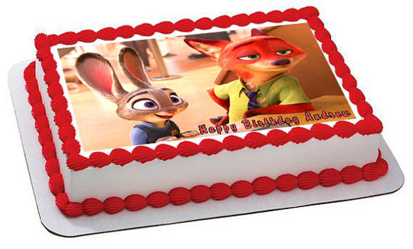 Zootopia 1 Edible Birthday Cake Topper Zootopia 1 Edible Birthday Cake Topper
