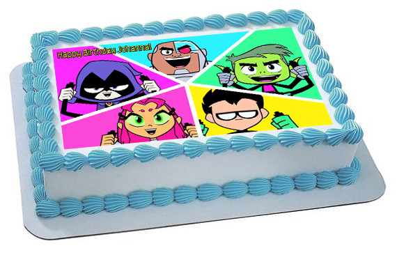 Teen Titans Go 4 Edible Birthday Cake Topper