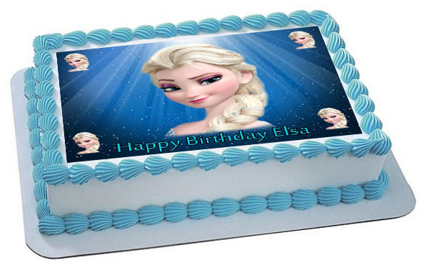 Frozen Elsa Face Edible Edible Birthday Cake Topper