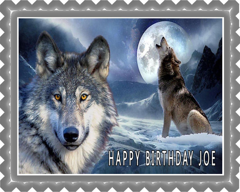 Wolf 2 Edible Birthday Cake Topper