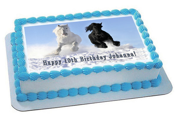 Horses 2 Edible Birthday Cake Topper