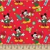 Mickey Xmas Gifts Red Fabric Swatch