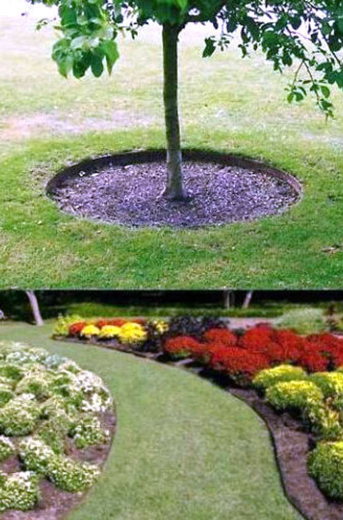Recycled plastic lawn edging