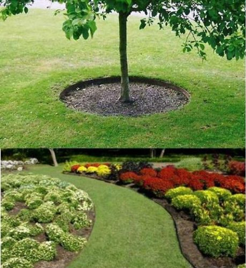 Examples of lawn edging placing