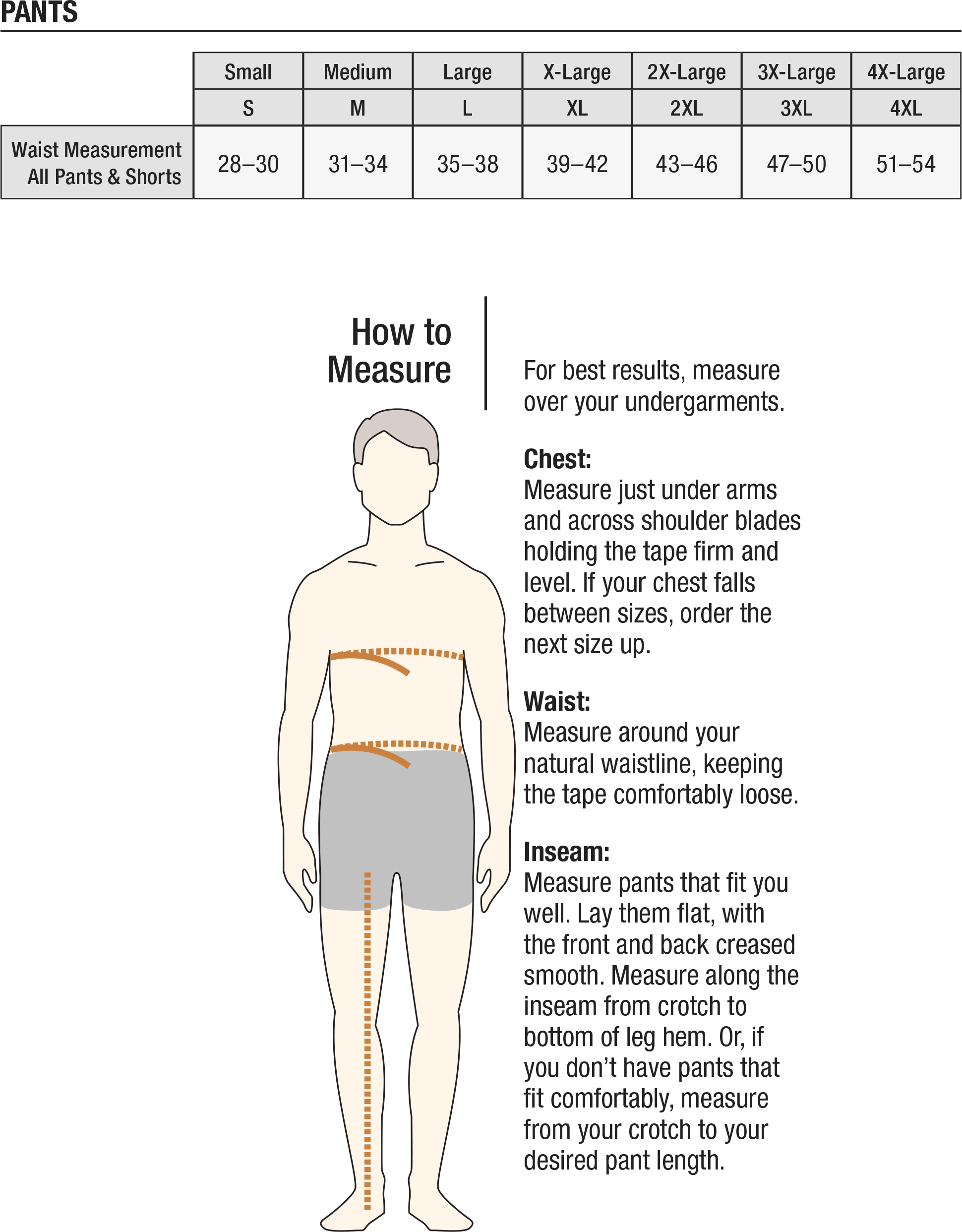 Carhartt Sizing Charts