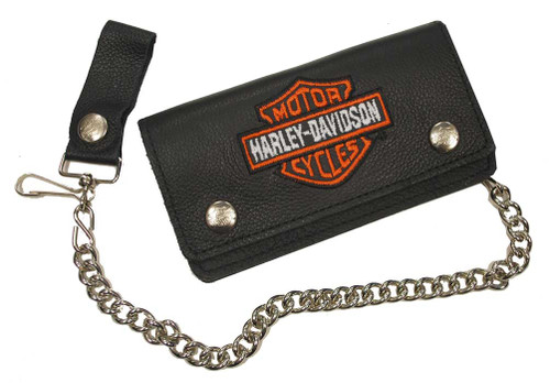 Harley-Davidson® Men&#39;s Embroidered Bar & Shield Biker Chain Wallet BLK BW808H-2 - Wisconsin ...