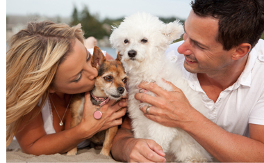 Woman Kissing Dog Pet hip and joint support