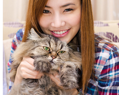 Girl and Cat cat hip & joint support