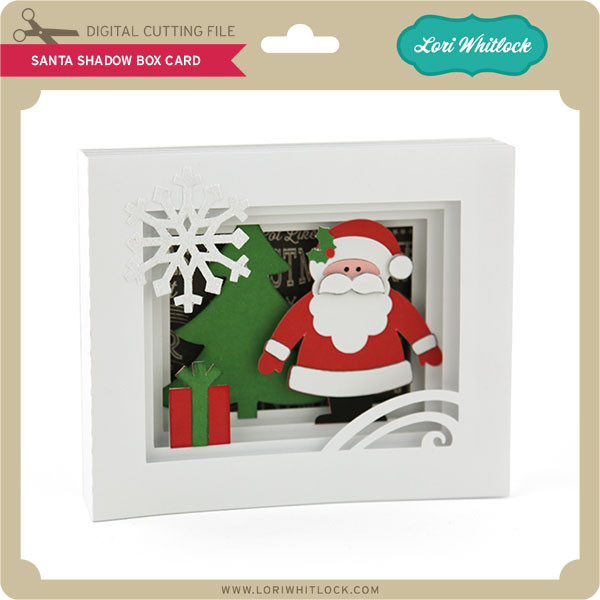 5x7 Santa Shadow Box Card - Lori Whitlock's SVG Shop