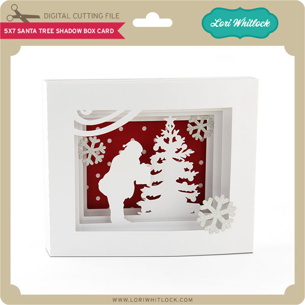 5x7 Santa Tree Shadow Box Card - Lori Whitlock's SVG Shop