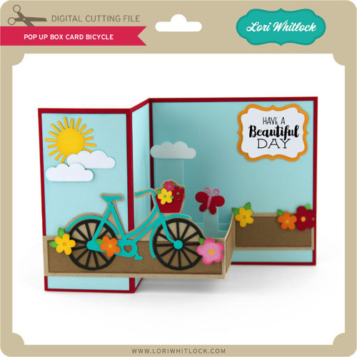 Pop Up Box Card Bicycle Lori Whitlock's SVG Shop