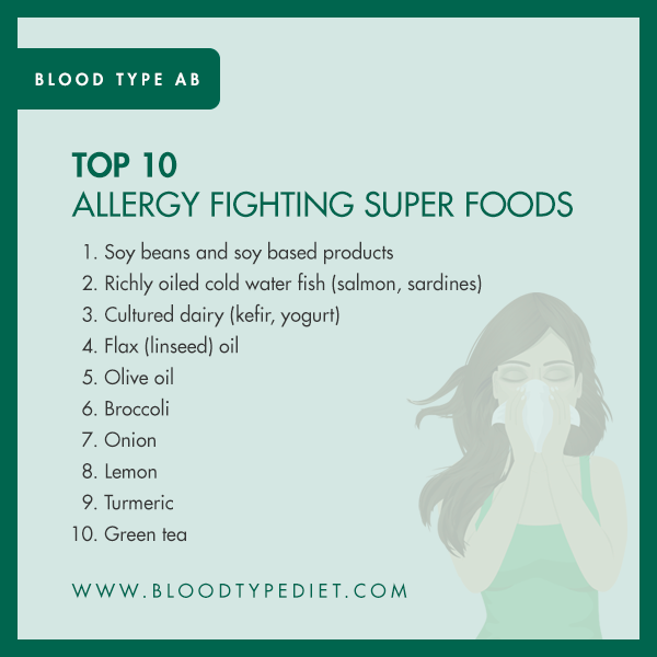 Top 10 Allergy Fighting Super Foods for Blood Type AB