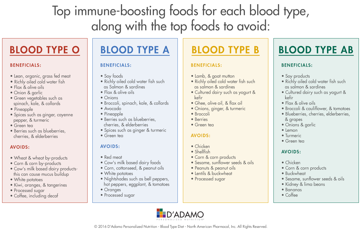 diet based on blood type a negative