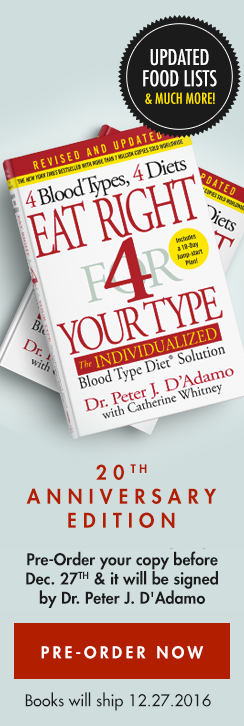 20th Anniversary edition of EAT RIGHT 4 YOUR TYPE