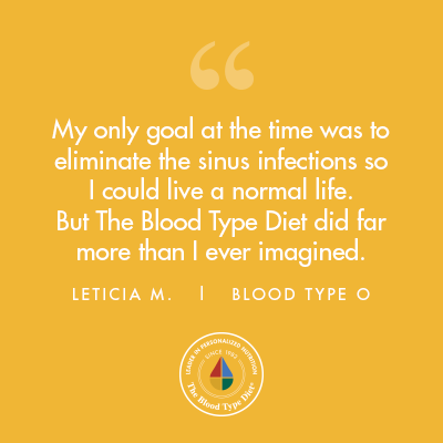 Leticia M. - Blood Type Diet Success Story