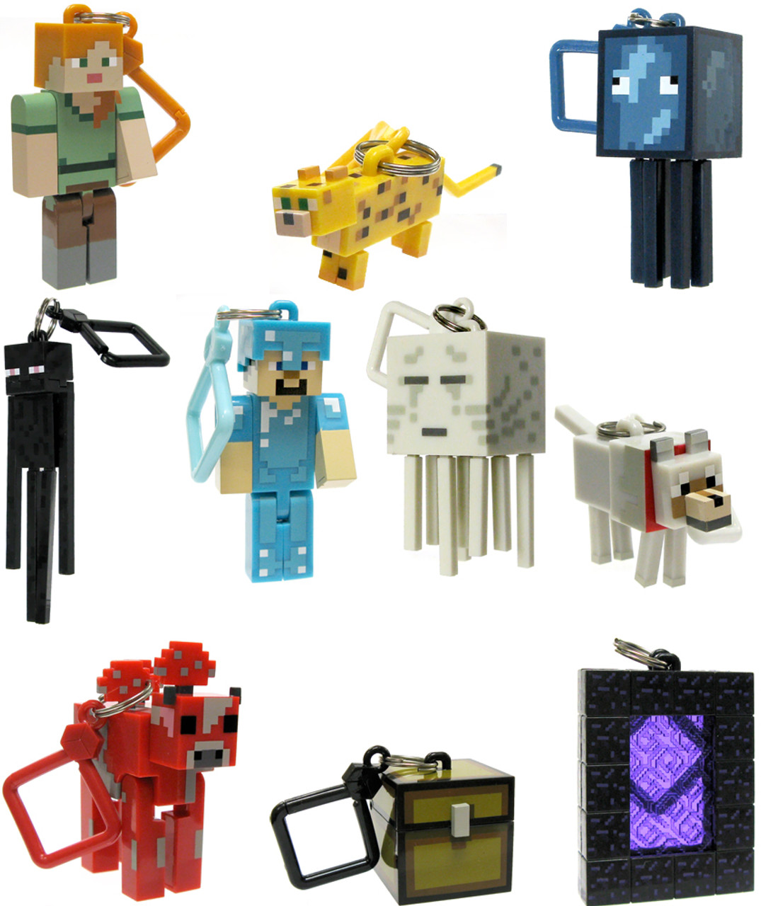 Minecraft Hangers Series 2 Set of 10 Keychains Loose UCC Distributing Inc. ToyWiz