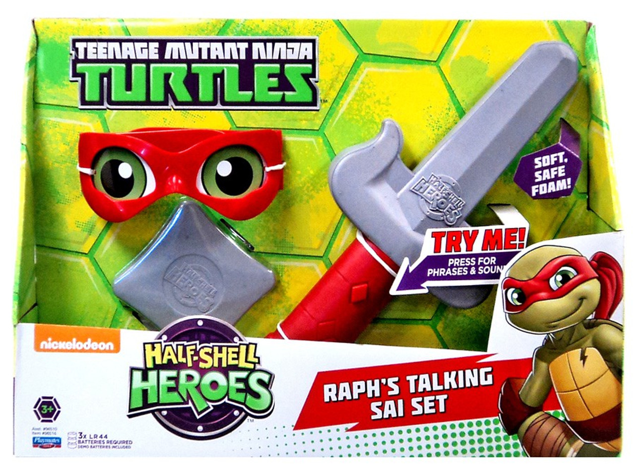 Teenage Mutant Ninja Turtles TMNT Half Shell Heroes Raphs Talking Sai Set Roleplay Toy Playmates