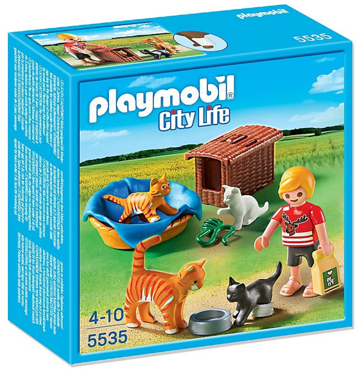 Playmobil City Life Cat Family with Basket Set 5535 - ToyWiz