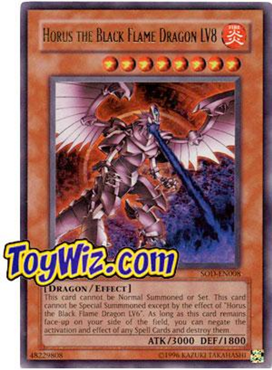 YuGiOh Soul of the Duelist Ultra Rare Horus the Black Flame Dragon LV8 SOD-EN008