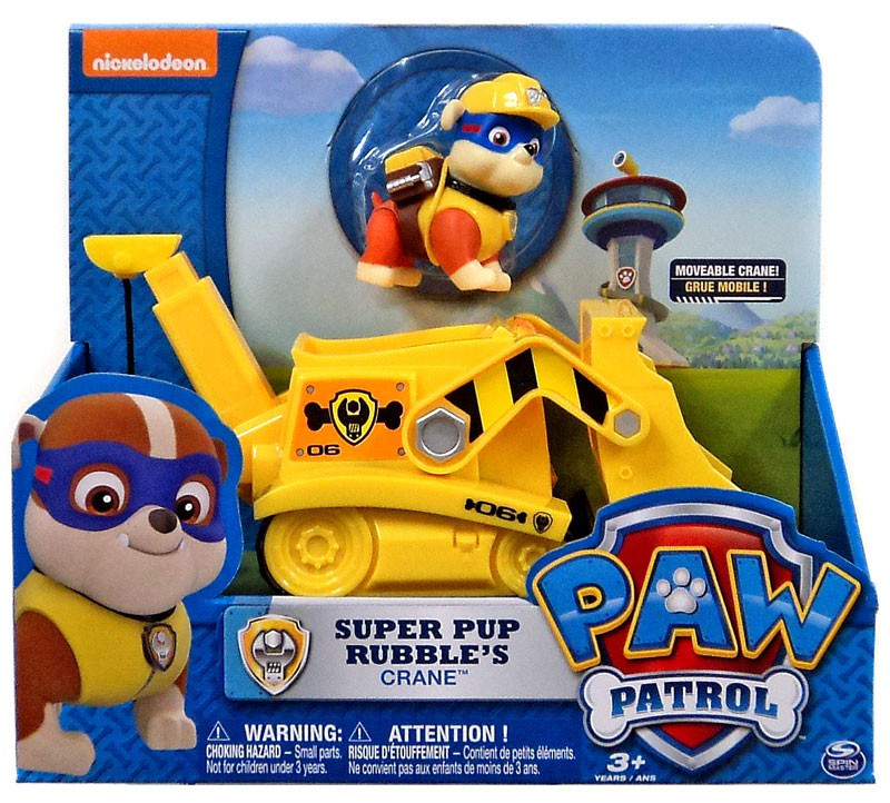 Paw Patrol Pup Schutt Crane Mit Rucksack – Spielzeug-Figur Mit Verwandelbarem Rucksack, Für Kinder Ab 3