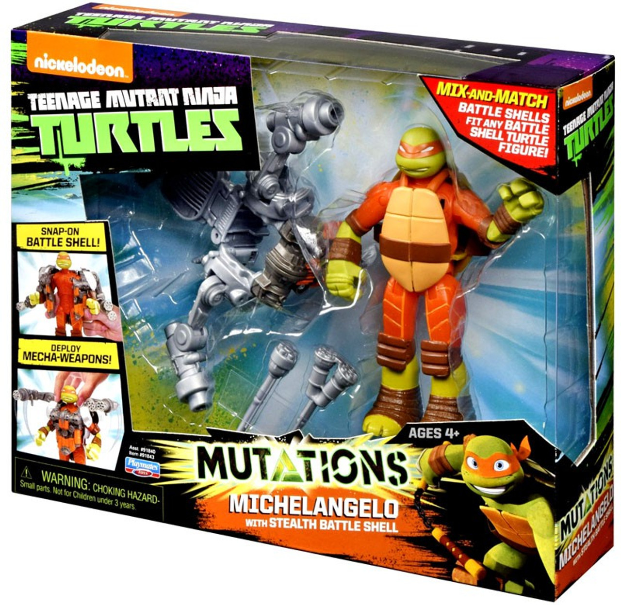 Teenage Mutant Ninja Turtles Nickelodeon Mutations Michelangelo 4   Teenage Mutant Ninja Turtles Nickelodeon Mutations Michelangelo 4 Action Figure With Stealth Battle Shell Playmates 25  18112.1461382506 