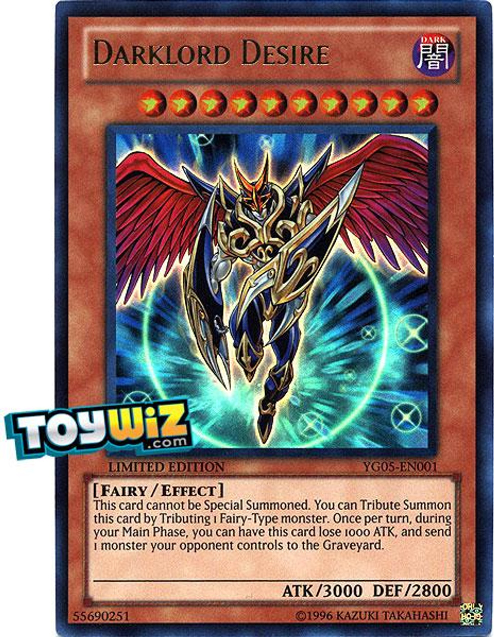 YuGiOh Shonen Jump Ultra Rare Darklord Desire YG05-EN001