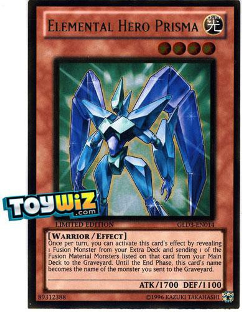 YuGiOh Gold Series 3 2010 Gold Rare Elemental Hero Prisma GLD3-EN014