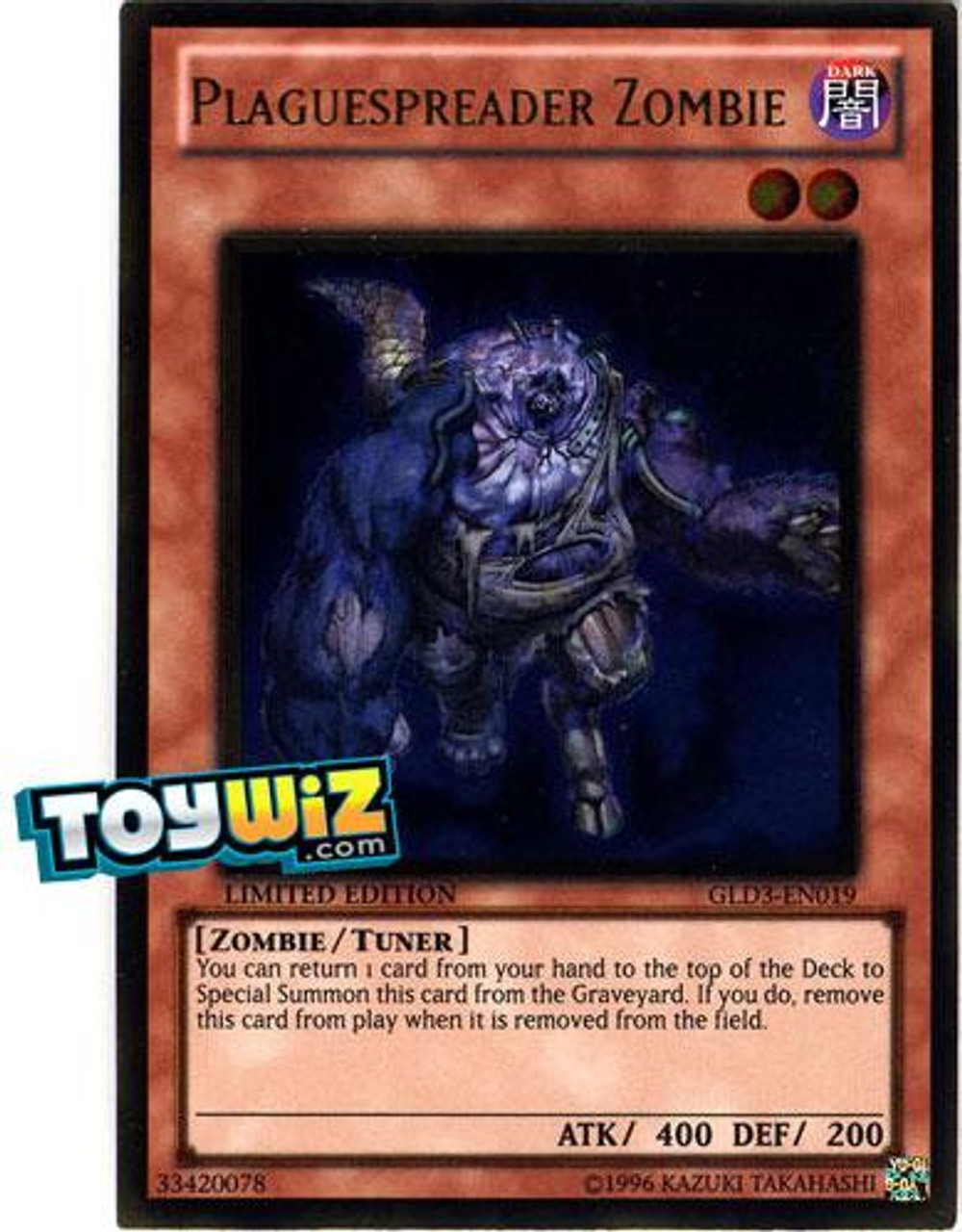 YuGiOh Gold Series 3 2010 Gold Rare Plaguespreader Zombie GLD3-EN019