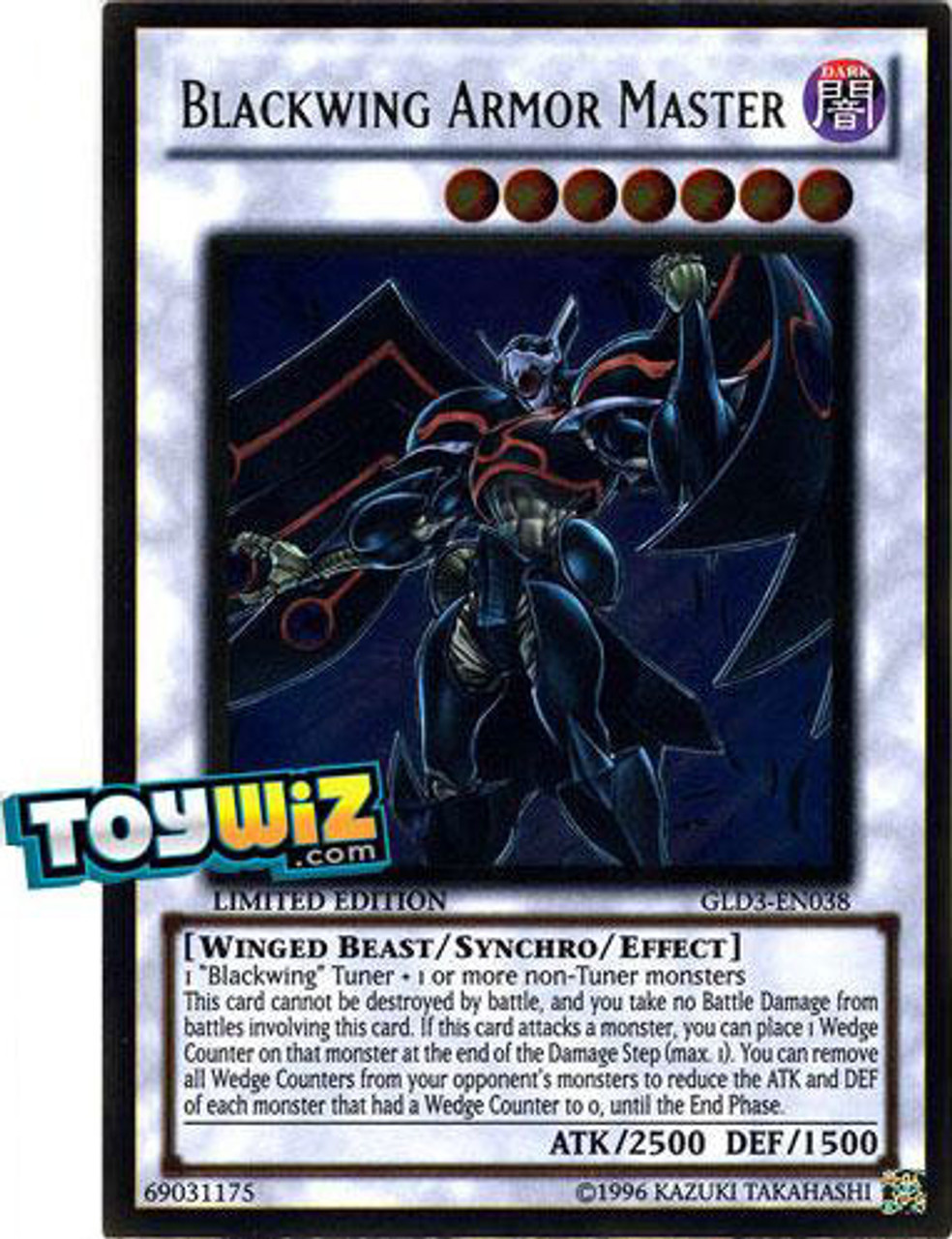 YuGiOh Gold Series 3 2010 Gold Rare Blackwing Armor Master GLD3-EN038