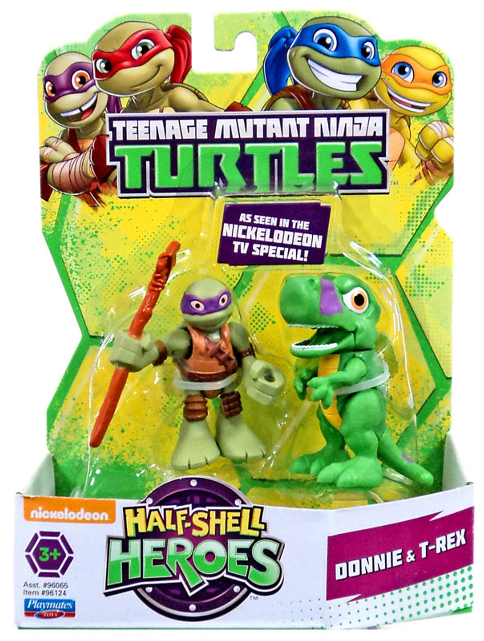 Teenage Mutant Ninja Turtles TMNT Half Shell Heroes Donnie T-Rex Action Figure 2-Pack Playmates