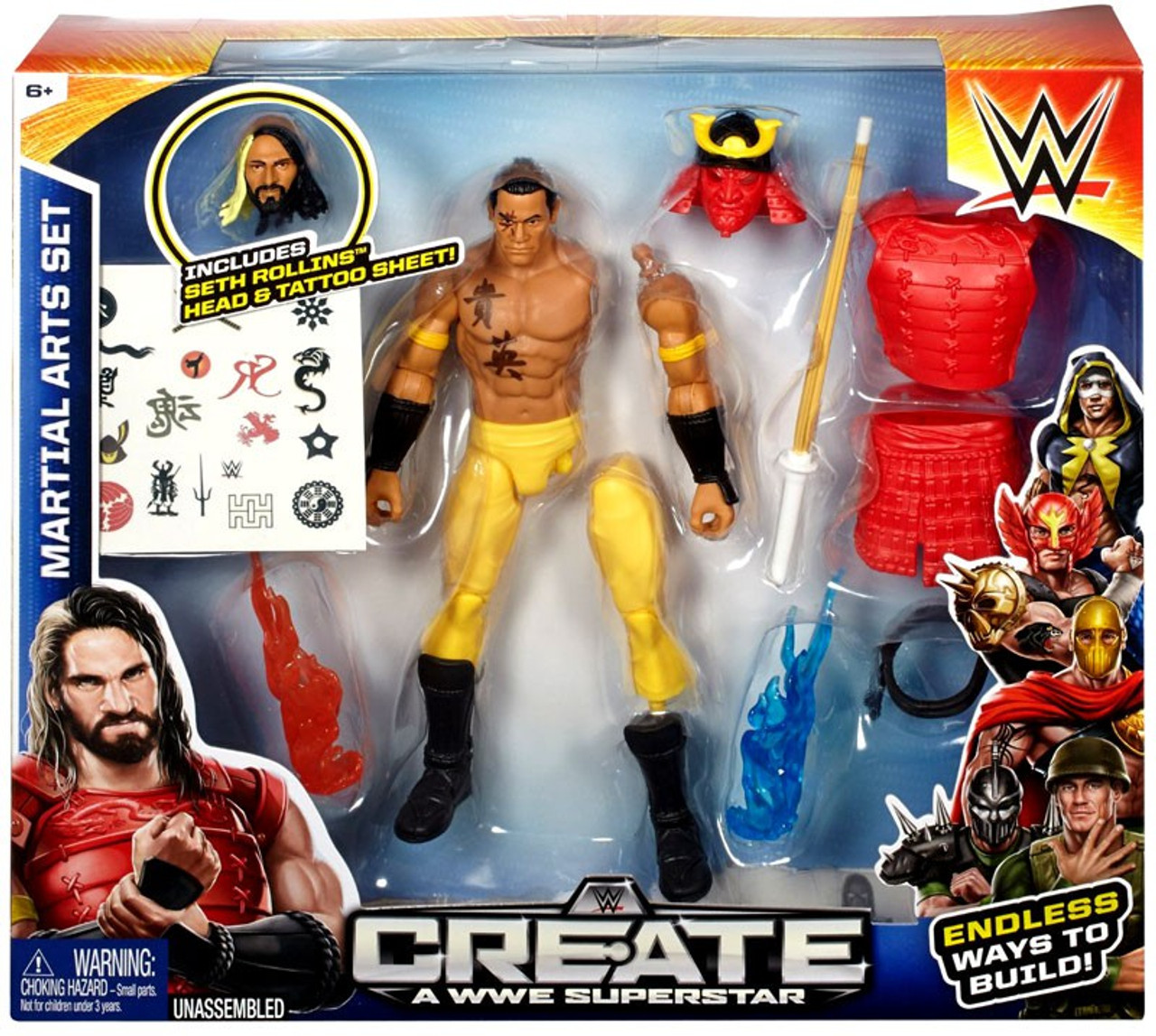 WWE Wrestling Create A WWE Superstar Martial Arts Action Figure Seth ... - Wwe Wrestling Create A Wwe Superstar Martial Arts Action Figure Seth Rollins Mattel Toys 7  22360.1461388142