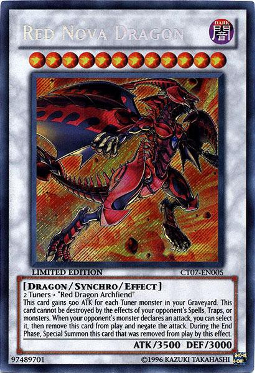 YuGiOh 5D's 2010 Collector Tin Secret Rare Red Nova Dragon CT07-EN005