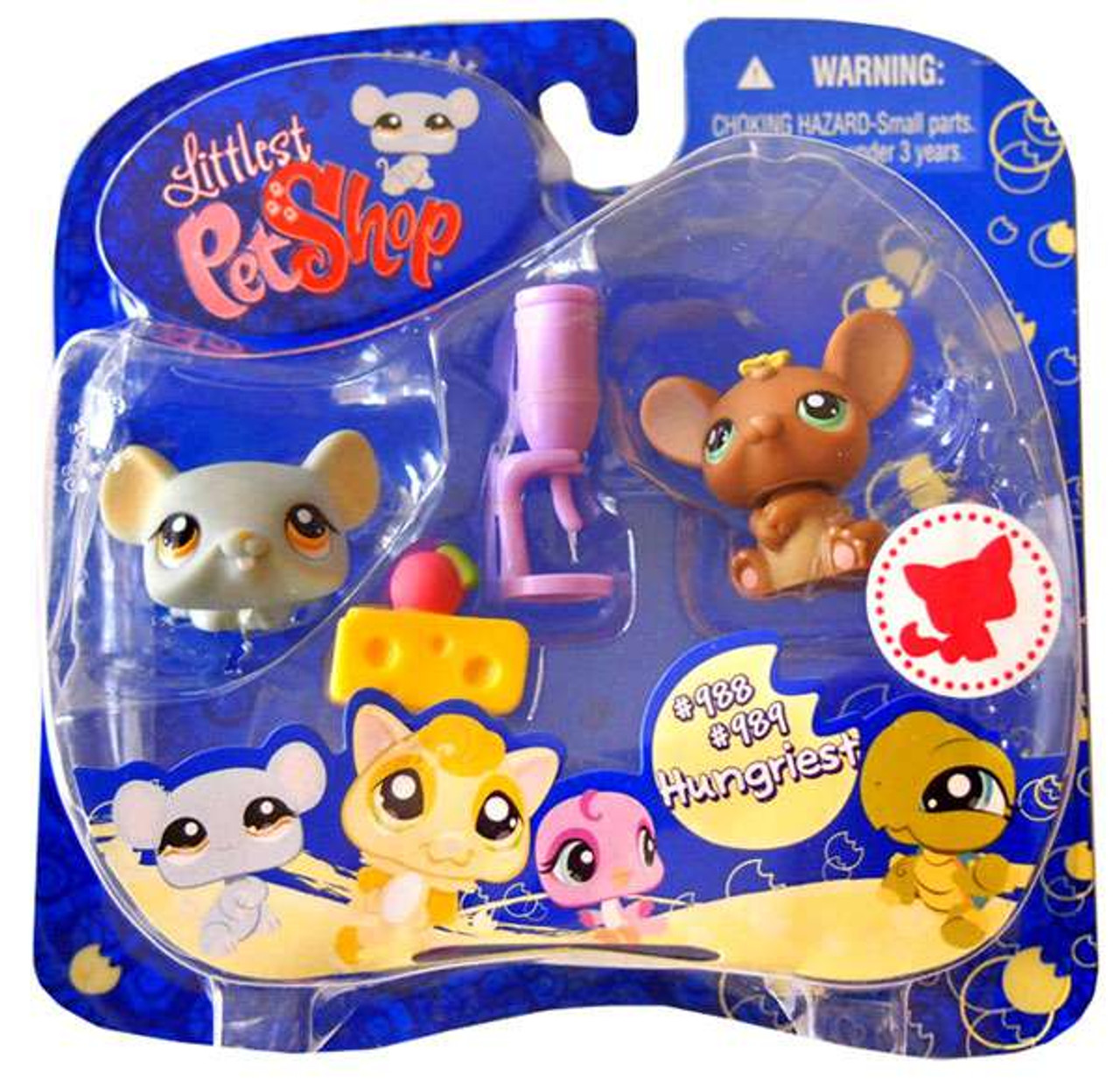 Littlest Pet Shop 2009 Assortment B Series 3 Mouse & Rat Figure 2-Pack #988, 989