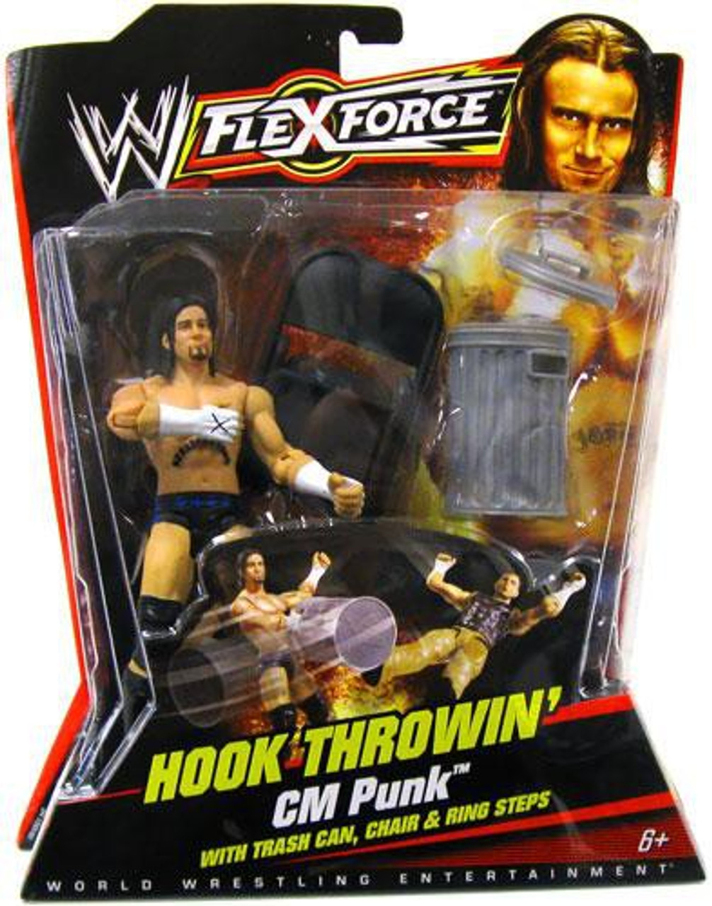 WWE Wrestling FlexForce Series 1 Hook Throwin' CM Punk Action Figure