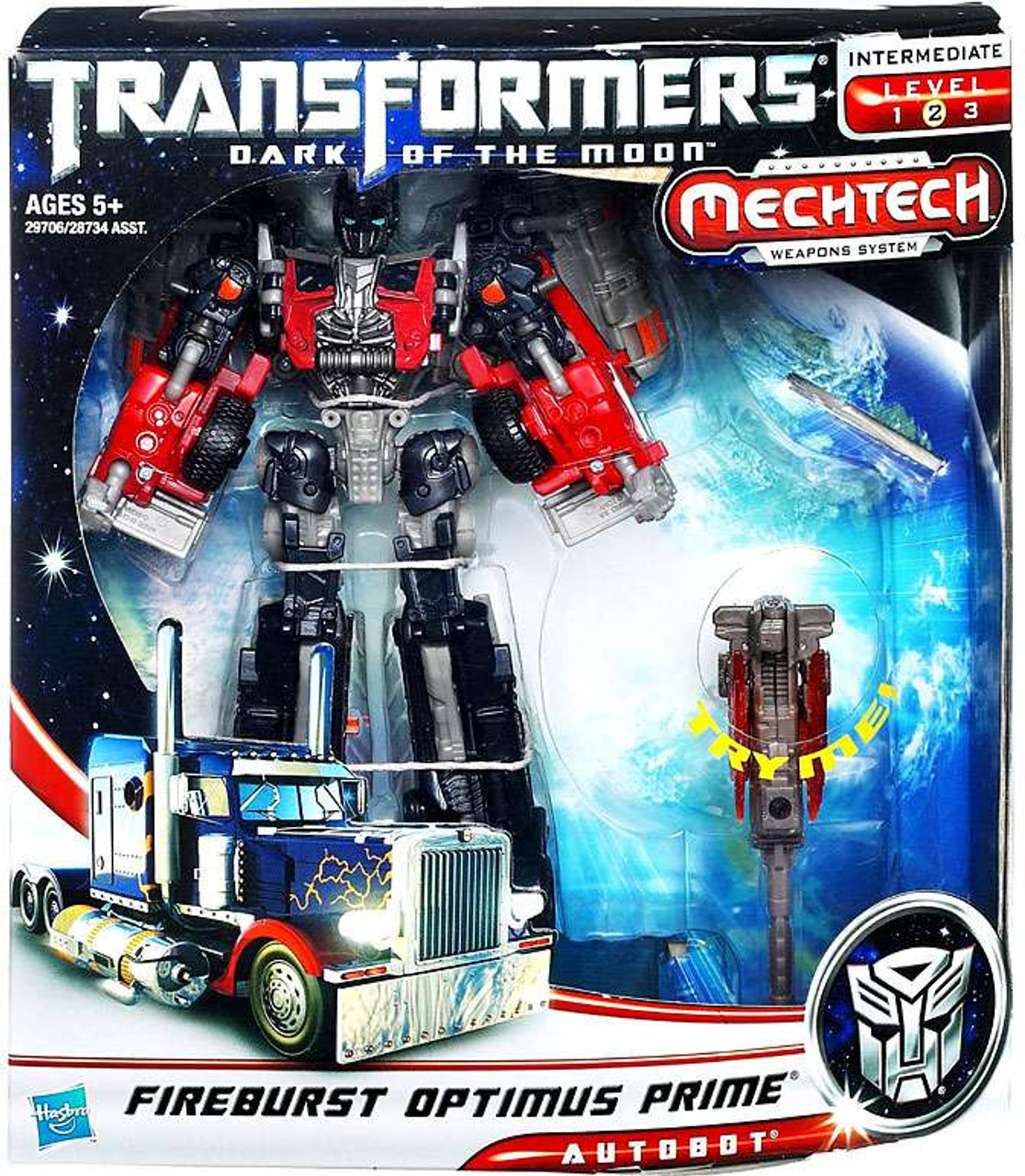 Transformers Dark of the Moon Mechtech Voyager Fireburst Optimus Prime Voyager Action Figure