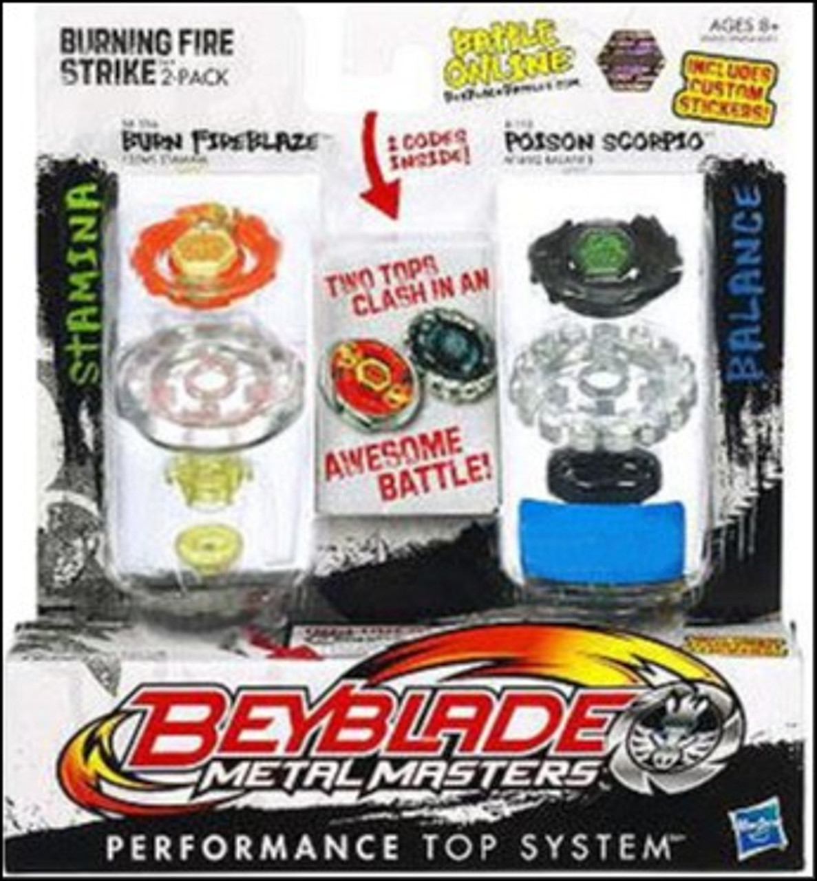 Beyblade Metal Masters Sonic Series Burning Fire Strike Exclusive 2-Pack BB59A