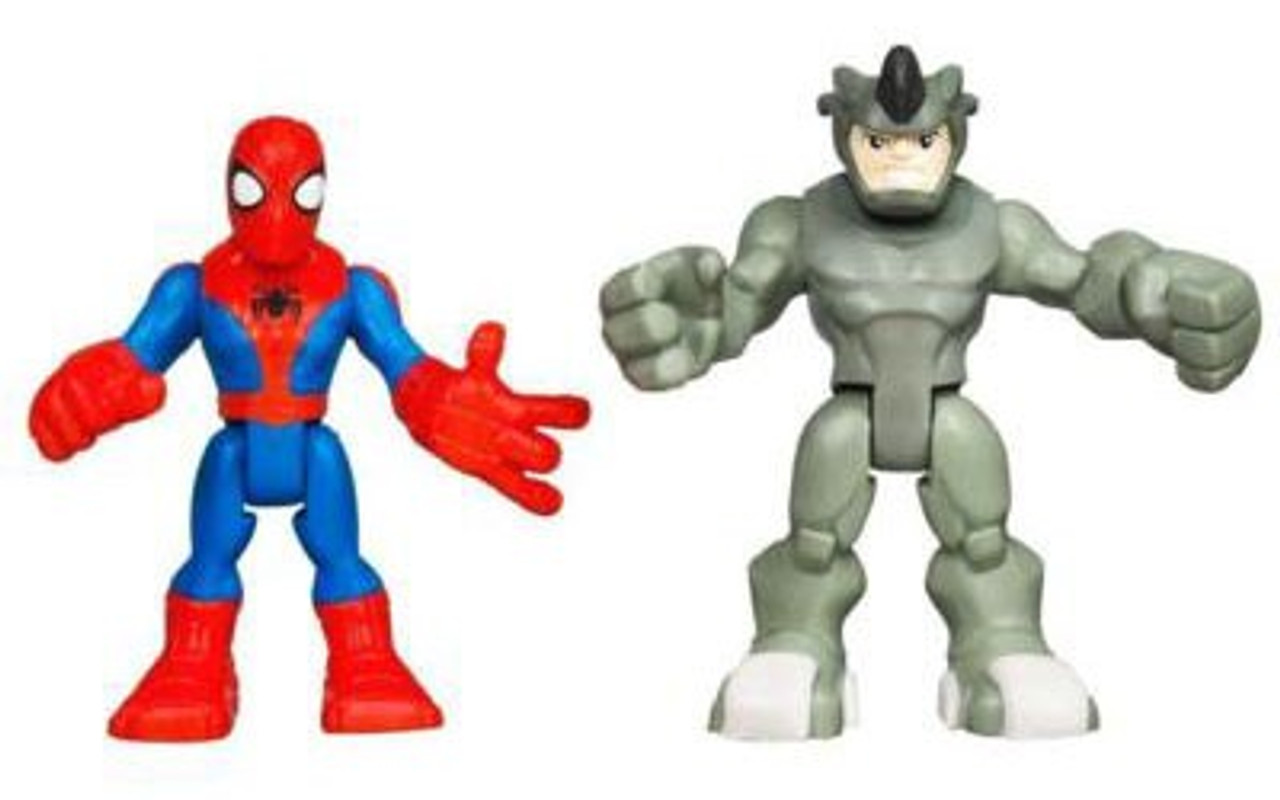 Marvel Playskool Heroes Spider-Man Adventures Spider-Man & Rhino Action Figure Set