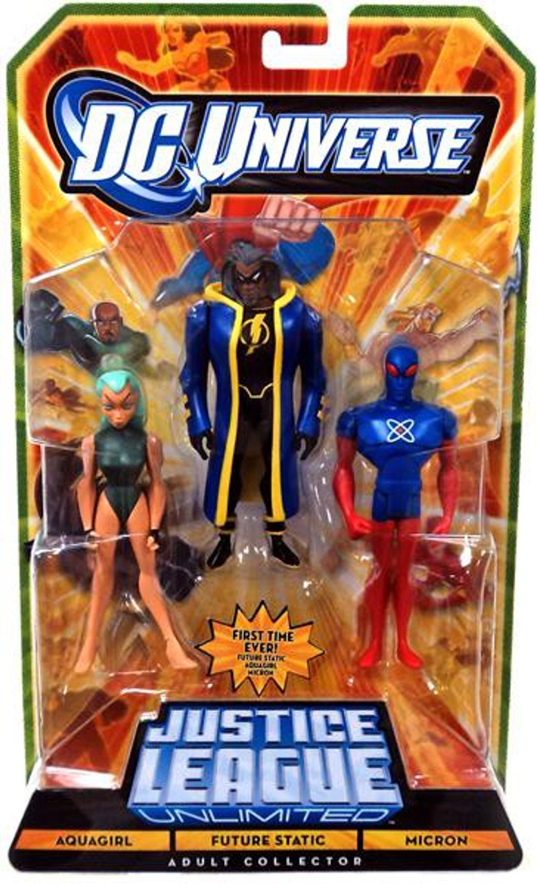 DC Universe Justice League Unlimited Aquagirl, Future Static & Micron Exclusive Action Figures