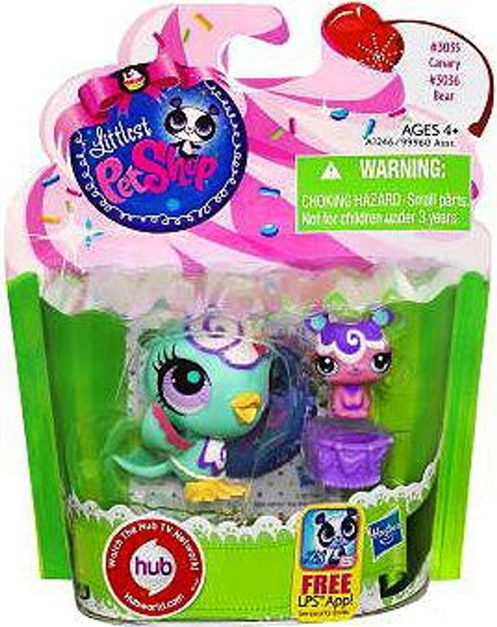 Littlest Pet Shop Canary & Bear Friend Figure 2-Pack #3035, 3036