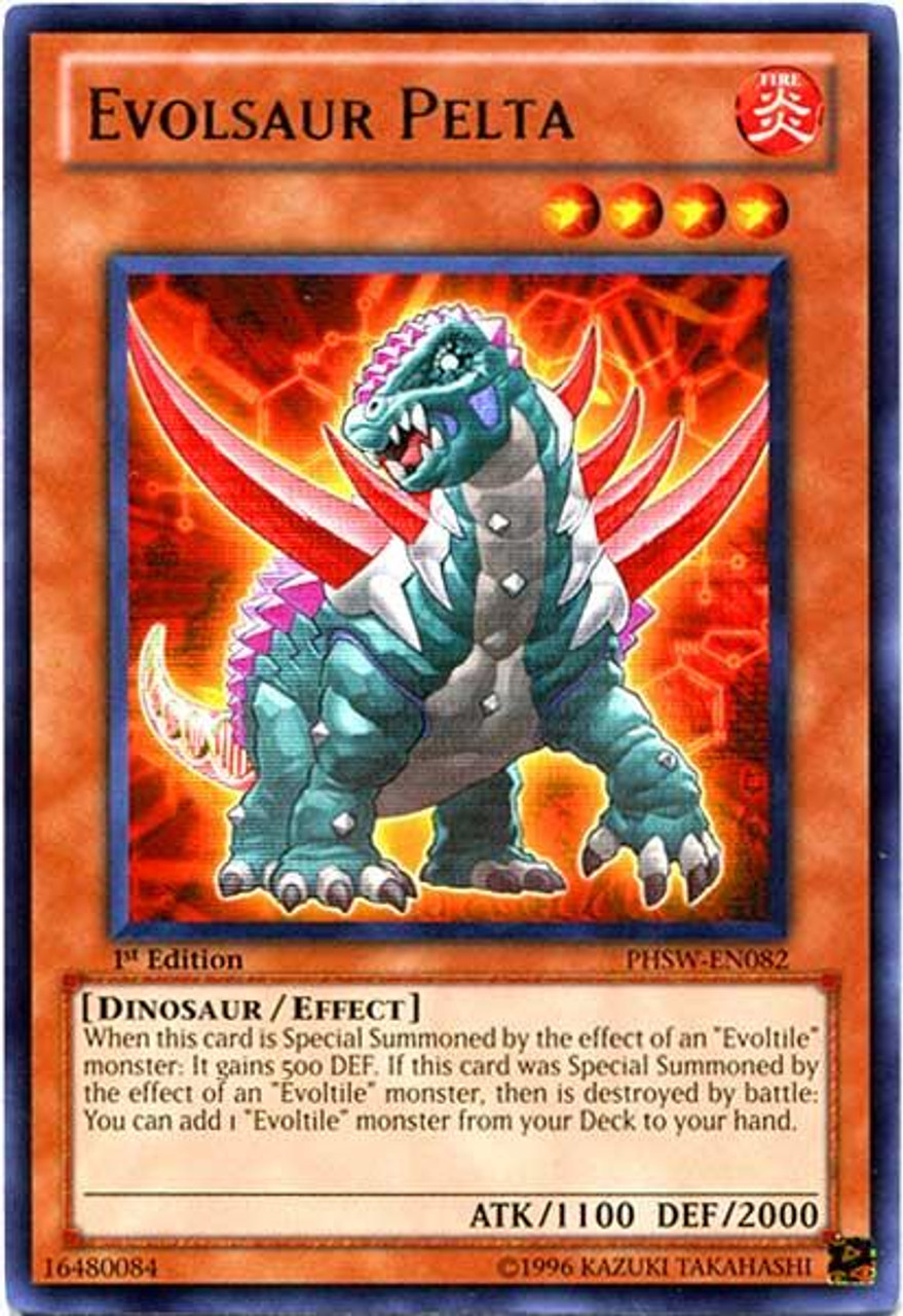 YuGiOh Zexal Photon Shockwave Rare Evolsaur Pelta PHSW-EN082