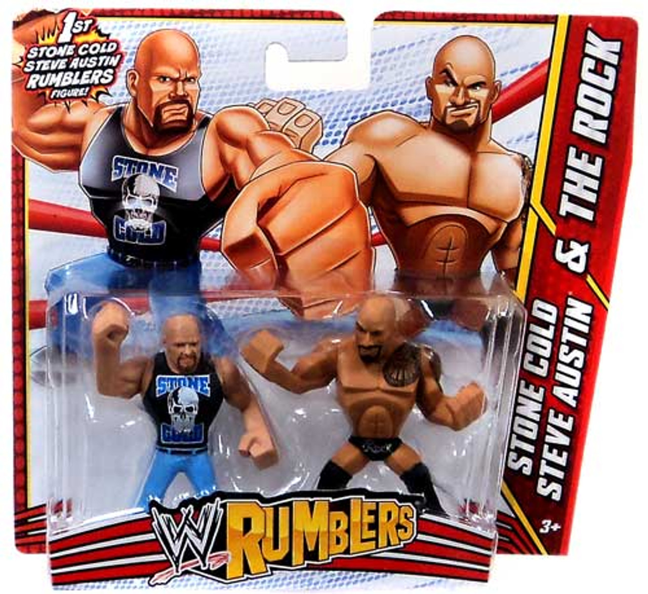 WWE Wrestling Rumblers Series 3 Stone Cold Steve Austin & The Rock Mini Figure 2-Pack