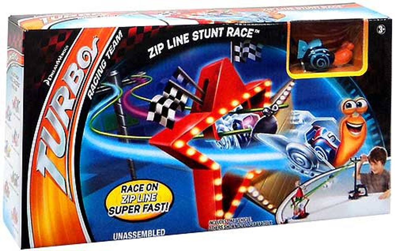 Turbo Zip Line Stunt Race Track Set